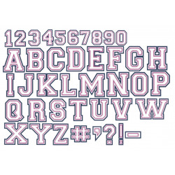 Stickserie - College Style Alpha Satin & Fransenappli Schriftart